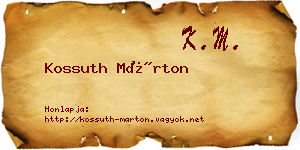 Kossuth Márton névjegykártya
